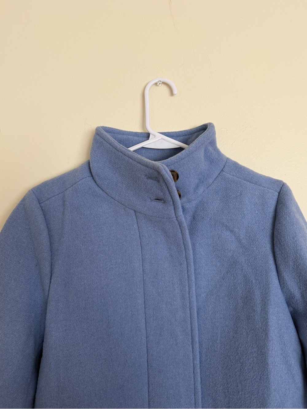 J. Crew Women's Dusty Periwinkle Button Neck Blue City Coat Size 4 New with Tags - Picture 3 of 7